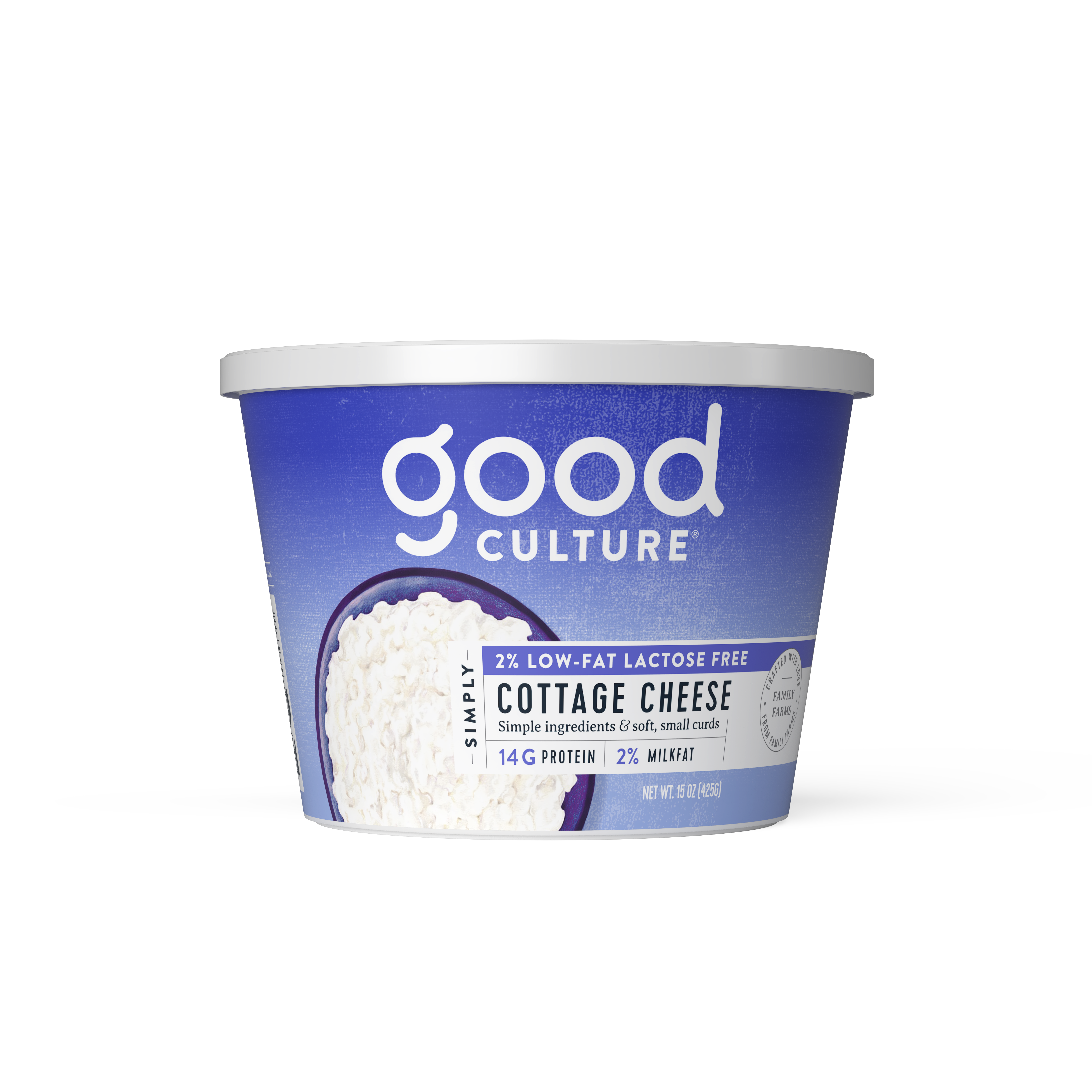 simply lactose free cottage cheese, 2% milkfat, 15 oz