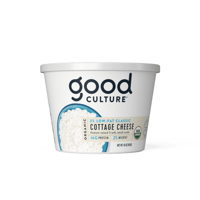 organic cottage cheese, 2% milkfat, 16 oz