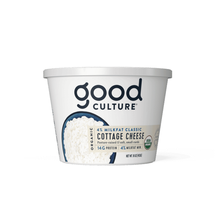 organic cottage cheese, 4% milkfat, 16 oz