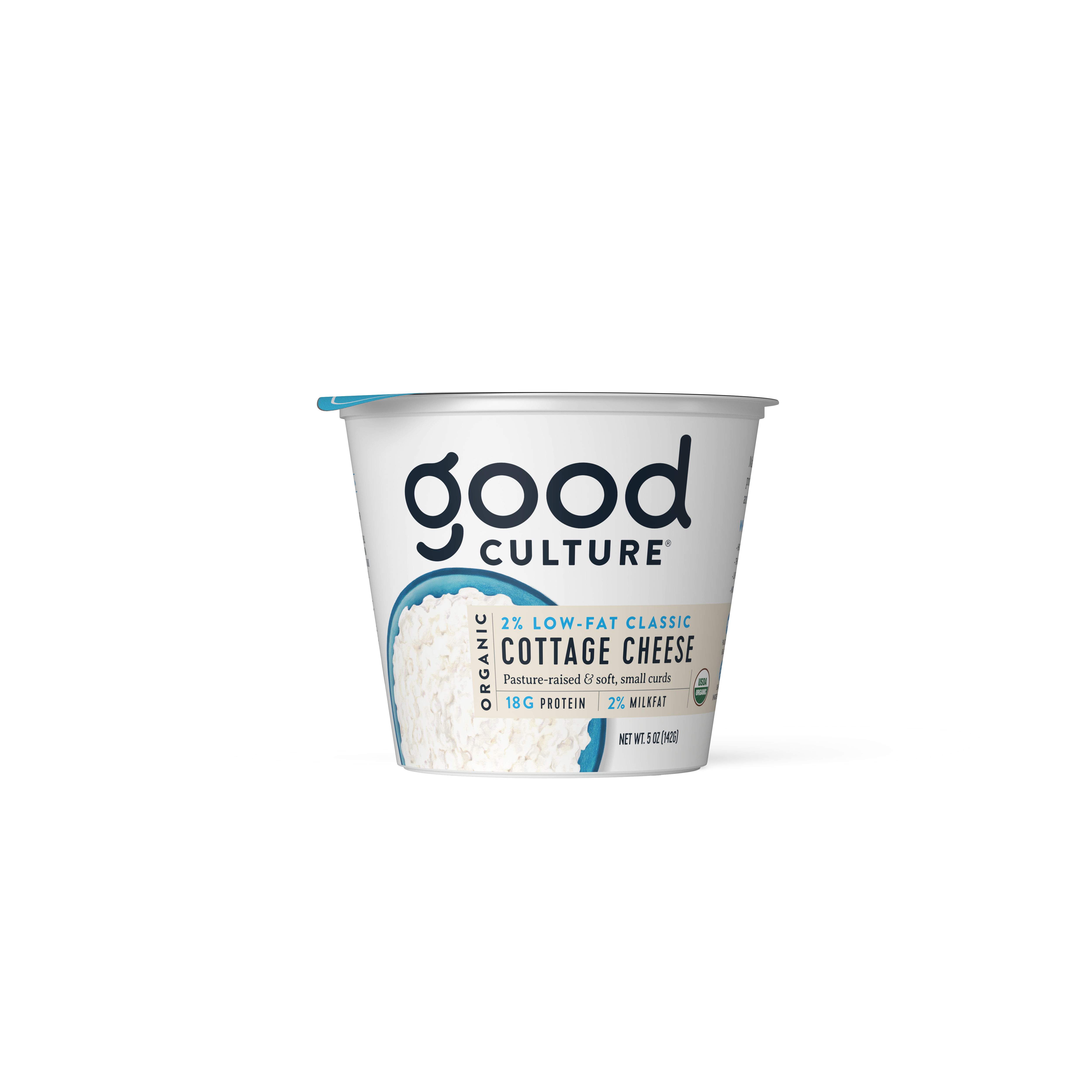 organic cottage cheese, 2% milkfat, 5 oz