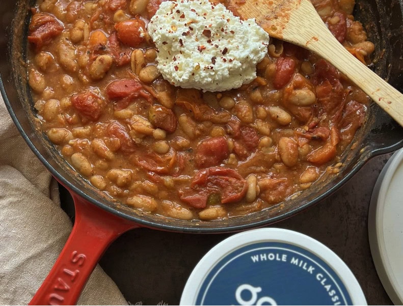 roasted tomatoes and white beans